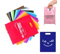 50-200pcs Custom Plastic Bags with Logo, Personalised Plastic Shopping Bags, Double-sided printing,Suit for Small Businesses, Clothing Stores, Boutiques,Retailers, Multiple Size for Choice (100)