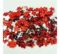 50-200pcs/Lot More Size Snowflake Flatback Flower Acrylic Rhinestone for DIY Handmade Scrapbook Crafts Clothing Accessories-Red-6MM 200pcs