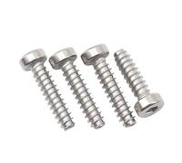 50-200pcs M1.7M2M2.3M2.6M3 304 Stainless Steel Hexagon Socket Cap Head Flat Tail Self-tapping Screws Length 3-30mm(M2.6x12mm-(100Pcs))