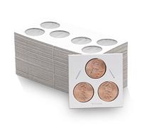50 2x2 Premium Cardboard Coin Holders Paper Flip Storage (3-Hole Penny, 50, Piece)