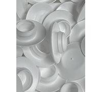 50 3/8" White Plastic Flush Type Hole Plugs 3/4" Head 3/8" White Hole Plugs .375" Maximum Material Thickness for snap in is .080" Designed for use in Sheetmetal TOP SECRET PDR (50)