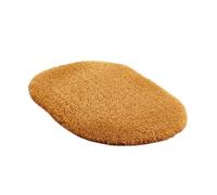 50 * 30cm Plush Rug Mat Magic Slip-Resistant Pad Bedroom Oval Carpet Floor Mats Door(Khaki)