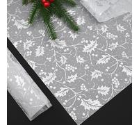 50 * 35cm Silver Berry White Tissue Paper, 20Sheets Christmas Tissue Paper for Wrapping Gifts,Silver White Wrapping Paper for Christmas DIY Gift Decorations