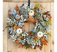 50/45/40cm Thanksgiving Fall Wreath, Autumn Wreath with Eucalyptus Berries Pumpkins Maple Leaves Harvest Wreaths for Front Door,Fall Decor,Home Outdoor Holiday Decorations Wreath for Autumn (20inch)