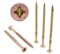 50, 5.0mm x 50mm, (10g), Premium 'Cutter Thread' Wood Screws, POZI CSK, TIMBERFIX 360, Gold