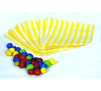 50 5" x 7" Yellow Colour Striped Candy Sweet Paper Bags | Wedding Buffet Favour Cake Gift Pick n Mix Shop | Premium Quality UK Made