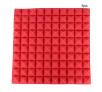 50 * 50 * 5cm 6Pcs Pyramid Shape Sound Absorbing Soundproofing Cotton Foam (Red (50 * 50 * 5CM) regular folding shipment)