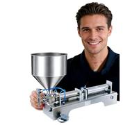 50~500mL Horizontal Paste Liquid Filling Machine, Commercial Home Pneumatic Cream Lotion Oil Shampoo Dispenser, Semi Automatic& Foot Pedal