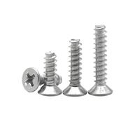50-500pcs 304 Stainless Steel M1 .2 .4 .7 M2 5 M3 M4 Cross Recessed Countersunk Head Flat Tail Self-tapping Screw(5mm,M1 (500PCS))