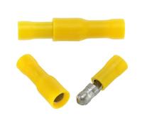 50-500PCS Assorted Female Male Bullet Butt Connector Insulated Crimp Wire Terminals Quick Splice Wiring Cable Plugs for 22~10AWG(Yellow,500PCS (250Pairs))