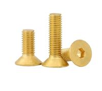 50-500pcs DIN7991 M2.5 M3 M5 M6 Brass Flat Hex Hexagon Socket Countersunk Head Screws(35mm,M5 (100Pcs))