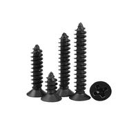 50~500pcs M1M1.2M1.4M1.7M2M2.3M2.6M3M3.5M4 Mini Cross Countersunk Flat Head Self-tapping Wood Screw Black/Nickel Plated(Black Zinc Plated,M2.6x10mm-200pcs)