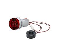 50-500V 0-100A Square LED Digital Voltmeter Ammeter 110V 220V Voltage Current Meter Voltammeter Car Volt Amp Tester(RED-Round)