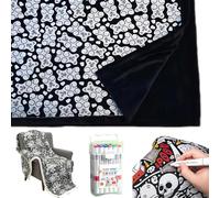 50×59IN DIY Coloring Blanket for Adults, Color Your Own Blankets, Creative Personalized Drawing Art Project, Bedroom Decor Soft Cozy Fleece Drawing Throw (Gummy Bears, With 25Pens)