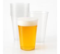 50× 660ml Plastic Pint Glasses | CE Marked | Reusable, Strong & Crack-Resistant | Perfect for Parties, BBQs, Events & Festivals | Food-Grade Clear Pint Cups