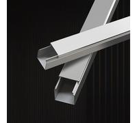 50 80 100 120 150 180 Cm Length Silver Decorative Invisible Trough, Large Capacity Floor Cord Cover, Stainless Steel Cable Management Kit For Public/Floor(L 50CM x W 40MM x H 25MM)