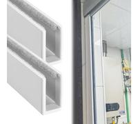 50 80 100 160 180 200 240 CM Heavy Duty Light Gap Blockers for Vertical Blinds, Custom Light Blocking Window Side Tracks, Aluminium U Channel Blackout Strips(White 2pcs,150cm/59.1in/4.9ft)