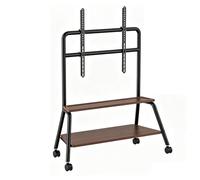 50-90 Inch Portable Tv Stand on Wheels Adjustable Height Tv Rolling Stand | Cold-rolled Steel Floor TV Standi Two-tier Storage Space-saving Easy to Install for Bedroom, Living Room, Office(Black)