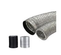50-90mm Encrypted Aluminum Foil Ventilation Pipe Scalable Smoke Tube Parking Heater Bathroom Kitchen Outlet Exhaust Fan Hose(LBG2-42mm-150cm)