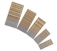 50/99pcs Titanium Coated High Speed Steel Drill Bit Set Hex Shaft Straight Spiral Twist Bits(50pcs in bags)