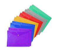 50 A4 / Foolscap Document Plastic Wallets Bright Transparent Popper Wallet/Paper Wallets - Assorted Colours