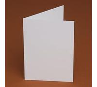 50 A5 Blank Pre Scored Smooth 250gsm Cards - (A4 Folded to Make A5 Cards) Craft, cardmaking, Wedding (White Linen 250 GSM)