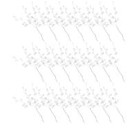 50 Acrylic Drops Glass Flowers with Stems Bridal Artificial Flower Xmas Party Table Decoration Branch Floral Beaded Sticks Vases Sprigs Desk Christmas Tree White Mother Accessories