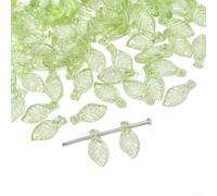 50 Acrylic For Leaf Beads for DIY Jewelry Projects Great for Making Necklaces and Bracelets (Light green)