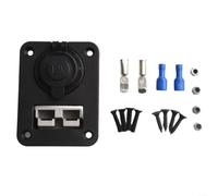50 Amp RV Power Socket Flush Mount Plate Black(panel bracket (with plug))