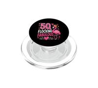 50 and Flocking Fabulous Pink Flamingo 50th Birthday PopSockets PopGrip for MagSafe