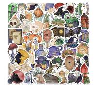 50 Assorted Cartoon Witch Stickers PVC Waterproof Decals with Magical Symbols Vintage Designs Suitable for Decor Mystical Creature Decals