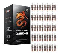 50 Assorted Tattoo Cartridge Needles Mixed Size #10 Bugpin Round Liner Shader Magnum - 5 Pcs each of 5RL, 7RL, 9RL, 11RL, 5RS, 9RS, 15M1, 21M1, 15RM, 21RM Pro Disposable Membrane Tattoo Needles