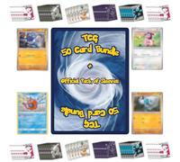 50 Assorted Trading Cards Bundle + Official Trading Card Sleeves - Random Mix Includes Holo & Shiny Cards + Card Cloud Insert - Compatible with Pokémon TCG