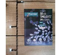 50 Battery Op White String - Premier Christmas Lights LV112382W