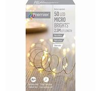 Christmas 50 Micro Brights Battery Timer LED Lights Indoor/Outdoor - Warm White