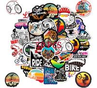 50 Bike Stickers Set, Waterproof Graffiti Stickers for Bikes Helmets Laptops - Cool Aesthetic Vinyl Decals