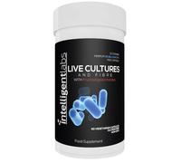50 Billion CFU Intelligent Labs Probiotics and Fibre, No Refrigeration Needed, with Partially hydrolyzed guar Gum & Fos, 60 Day Supply Per Bottle