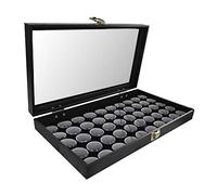 50 Black Gem Jars in Glass Top Display Case