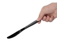 50 Black Plastic Knife Strong Heavy Duty (Washable & Reusable)