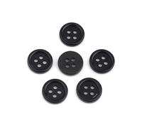 50 Black Round 15mm Ridge Resin 4 Hole Sewing Crafts Scrapbook Card Making Buttons (Black, 15mm)
