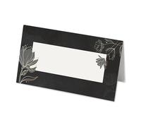 50 Black Wedding Name Place Cards - 8cm by 4cm Place Name Cards for Table Setting, Christmas, Parties, & Wedding Decoration (Pack of 50)