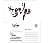 50 Blank RSVP Cards, RSVP Postcards, RSVP Reply, Response Return Card for Wedding, Rehearsal Dinner, Baby Shower, Bridal Shower, Birthday Party Invitation, No Envelopes Needed, Rustic Wedding Themed
