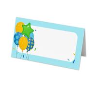 50 Blue Name Place Cards - 8cm by 4cm Place Name Cards for Table Setting, Christmas, Parties, & Wedding Decoration (Pack of 50)
