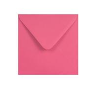 50 Bright Pink Square Envelopes - 155mm x 155mm - Diamond V-Flap Gummed Pink Coloured Envelopes - 120gsm Clariana Paper - to Fit 6 Inch Square Inserts