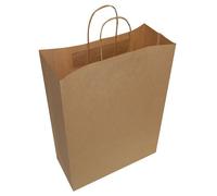 50 Brown Twist Handle Carrier Bags 12" x 4.5" x 16" (320mm x 120mm x 410mm)
