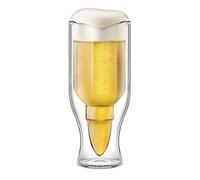 50 cal Bullet Beer Glass hand-blown double-wall durable borosilicate glass