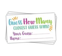 50 Candy Guessing Game Cards - Guess How Many in The Jar Game Tickets