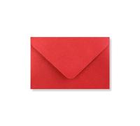 50 Cardinal Red Business Card Pearl Envelopes - 62mm x 94mm - Diamond V-Flap Gummed Red Coloured Envelopes - 120gsm Pearlescent Paper - to Fit Business/Credit Cards