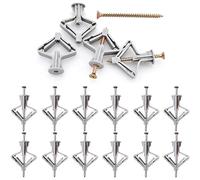 50 Cavity Dowels Set, Drywall Dowels and Expansion Dowels, Plasterboard Dowels for Plasterboard Walls, Screws and Butterfly Cavity Dowels for Plasterboard and Plaster Fibreboards (50 Dowels, 50