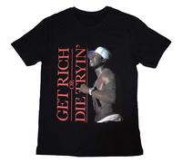 Rock Off officially licensed products 50 Cent Get Rich T Shirt XL Black
